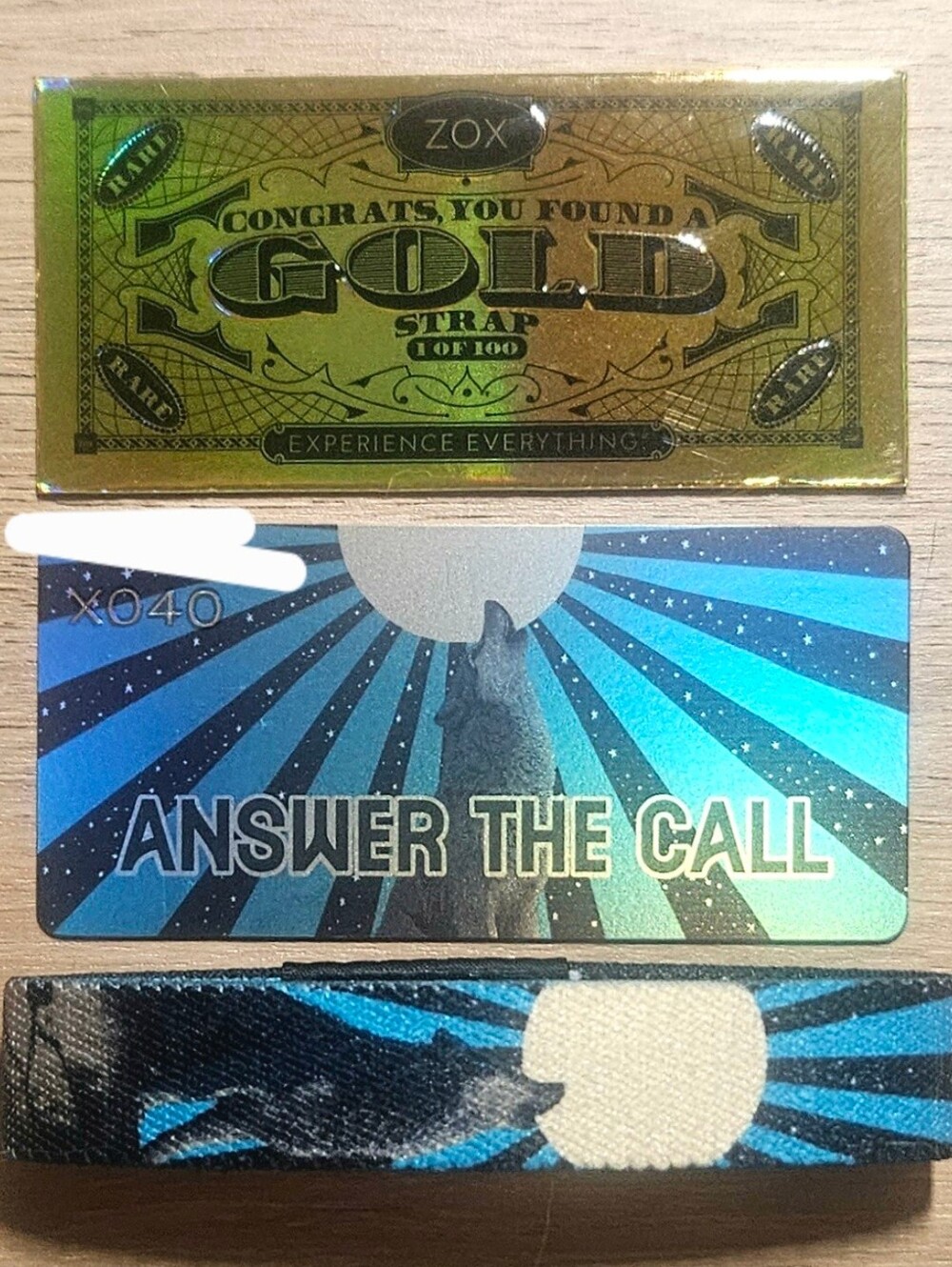 ZOX "ANSWER THE CALL" #X040 GOLD reward 1st Edition HOWL COLLECTIBLE WRISTBAND